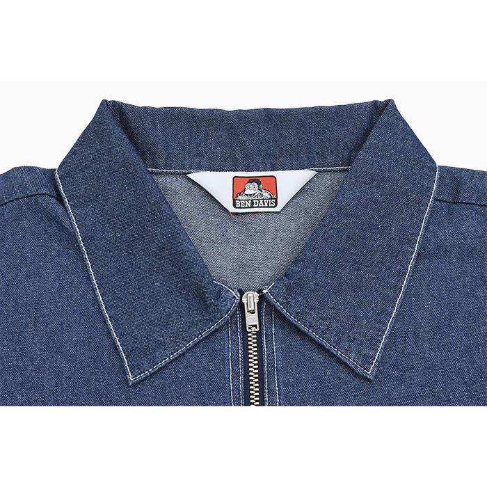 80s BEN DAVIS ベンデイビス ハーフジップ デニムシャツ 半袖 BEN DAVIS（ベンデイビス） シャツ 半袖 メンズ デニム ハーフ ジップ