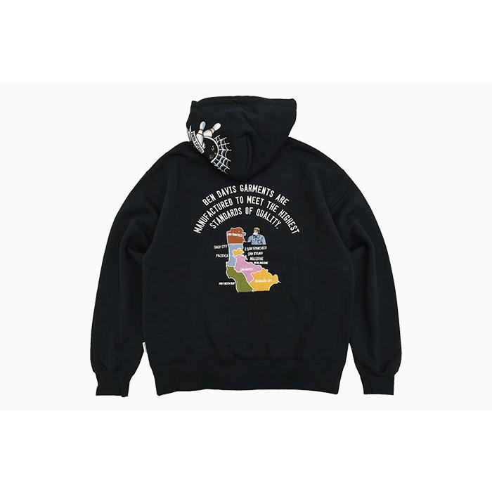 BEN DAVISパーカー BEN DAVIS(ベンデイビス)】WALL TAGGING ZIP HOODIE / フーディ