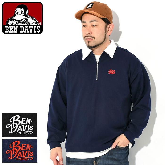 BEN DAVIS ベンデイビス ポロシャツ 長袖 メンズ ハーフ ジップ BEN DAVIS ベンデイビス ポロシャツ 長袖 メンズ ハーフ ジップ