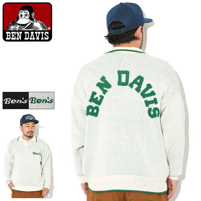 BEN DAVIS（ベンデイビス） ポロシャツ 長袖 メンズ レタード ニット