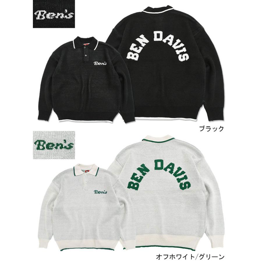 BEN DAVIS（ベンデイビス） ポロシャツ 長袖 メンズ レタード ニット