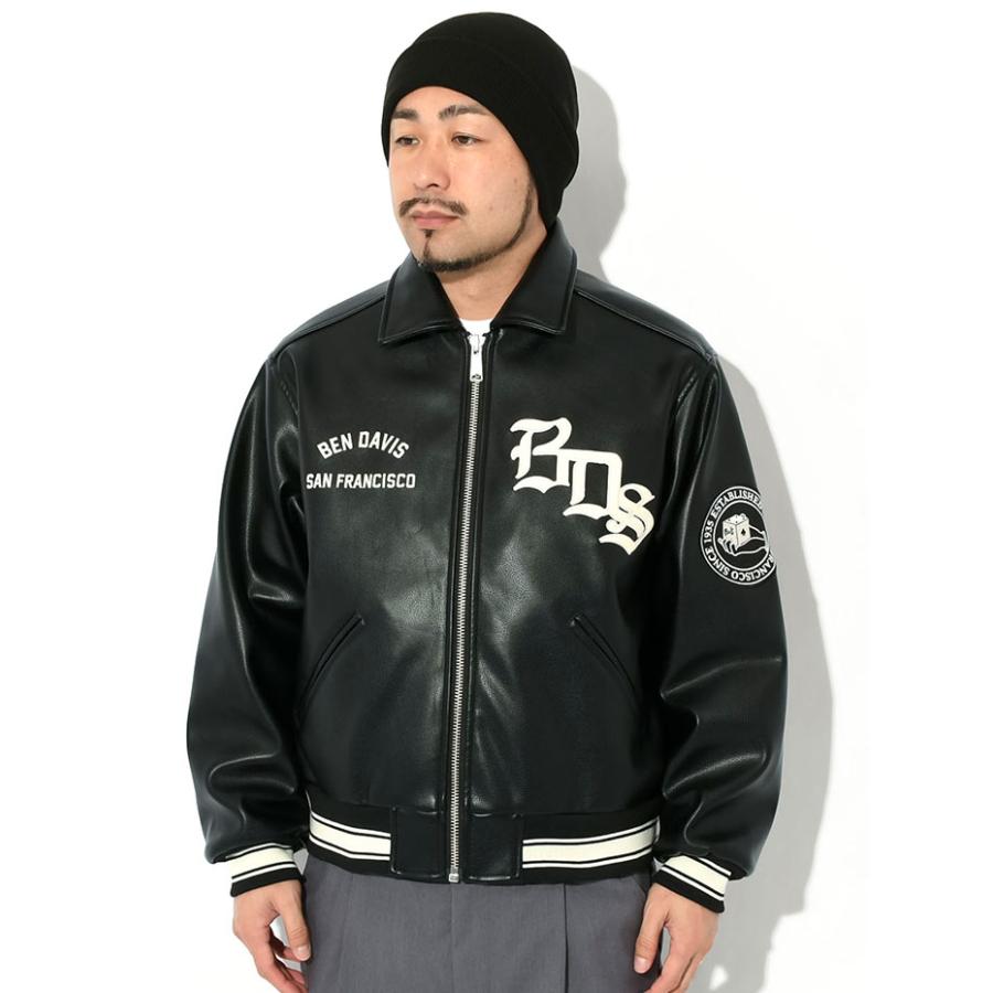 ベンデイビス ジャケット BEN DAVIS メンズ フォウ レザー フライト ( T-24380000 Faux Leather Flight JKT ビッグシルエット オーバーサイズ アウター )｜icefield｜04