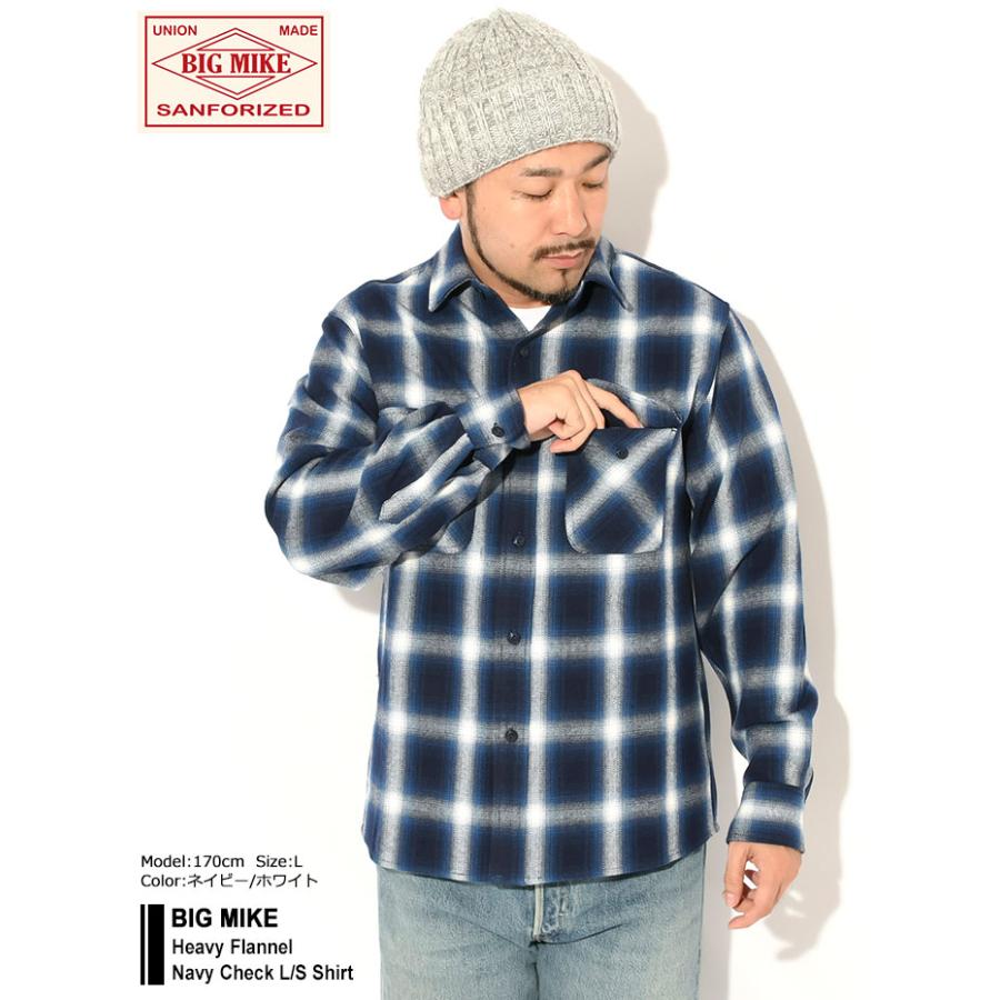 BIG MIKE（ビッグマイク） シャツ 長袖 メンズ ヘビー フランネル