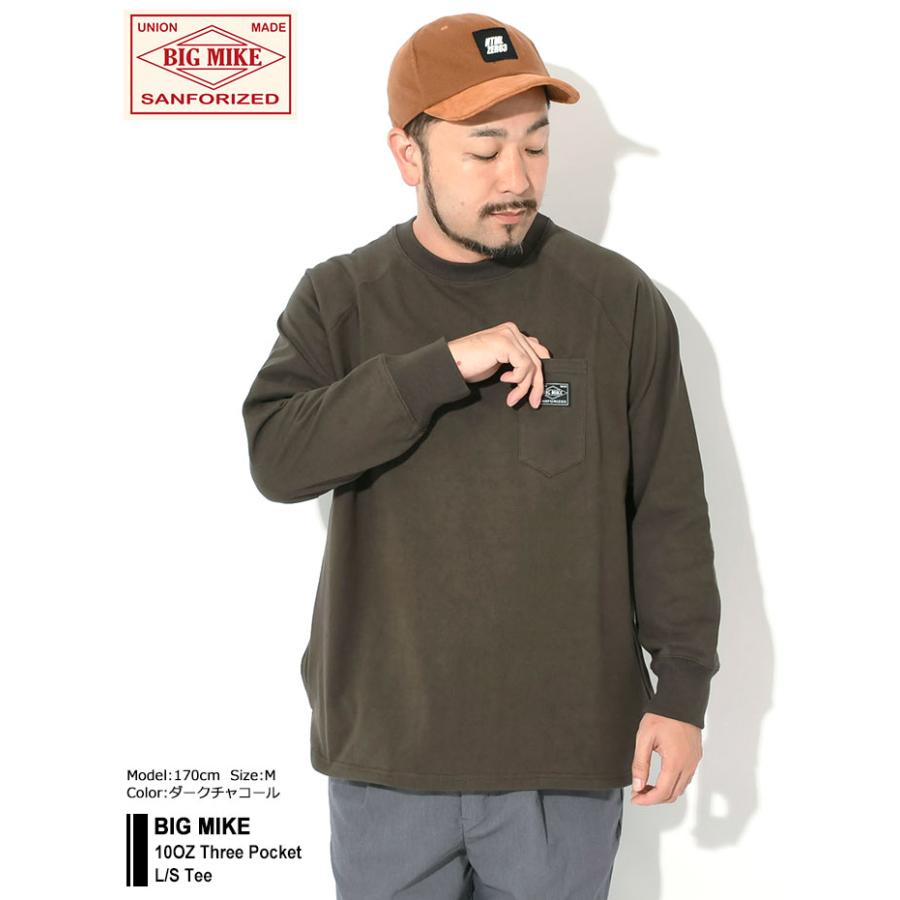 BIG MIKE（ビッグマイク） ロンT Tシャツ 長袖 メンズ 10オンス スリー
