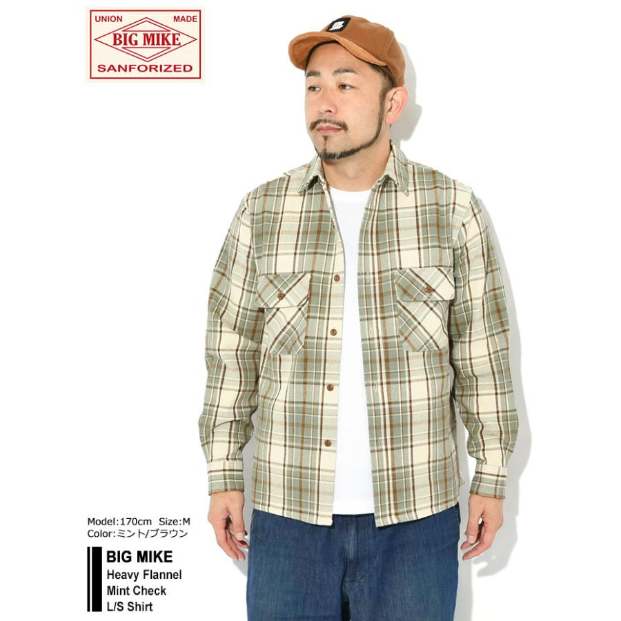 BIG MIKE（ビッグマイク） シャツ 長袖 メンズ ヘビー フランネル