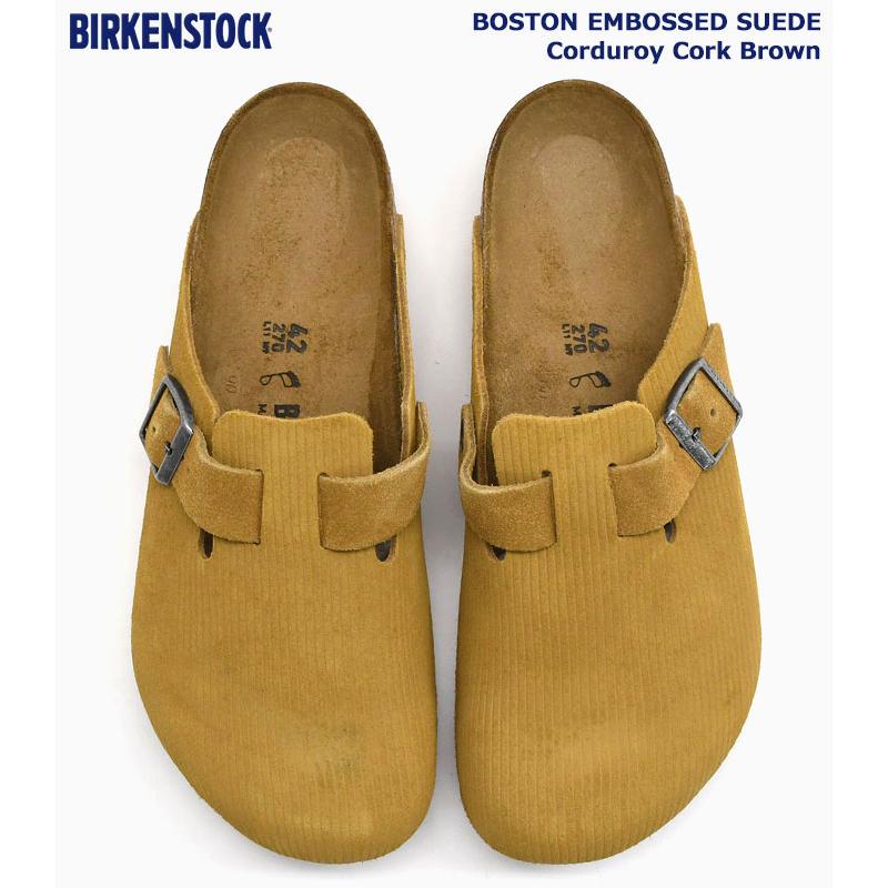 ビルケンシュトック サンダル BIRKENSTOCK メンズ 男性用 ボストン エンボス スエード Corduroy Cork Brown ( BOSTON EMBOSSED SUEDE クロッグ サボ 1025647 )｜icefield｜02