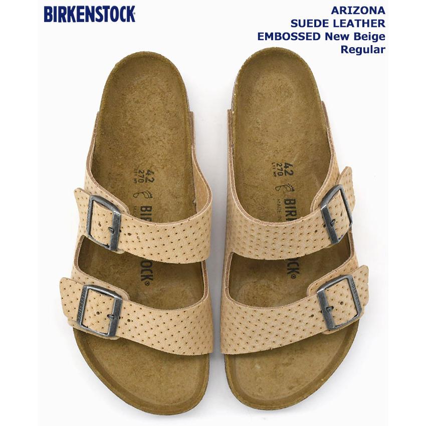 ビルケンシュトック サンダル BIRKENSTOCK メンズ アリゾナ スエード レザー エンボス New Beige ( ARIZONA SUEDE LEATHER EMBOSSED 幅広 レギュラー 1027075 )｜icefield｜02