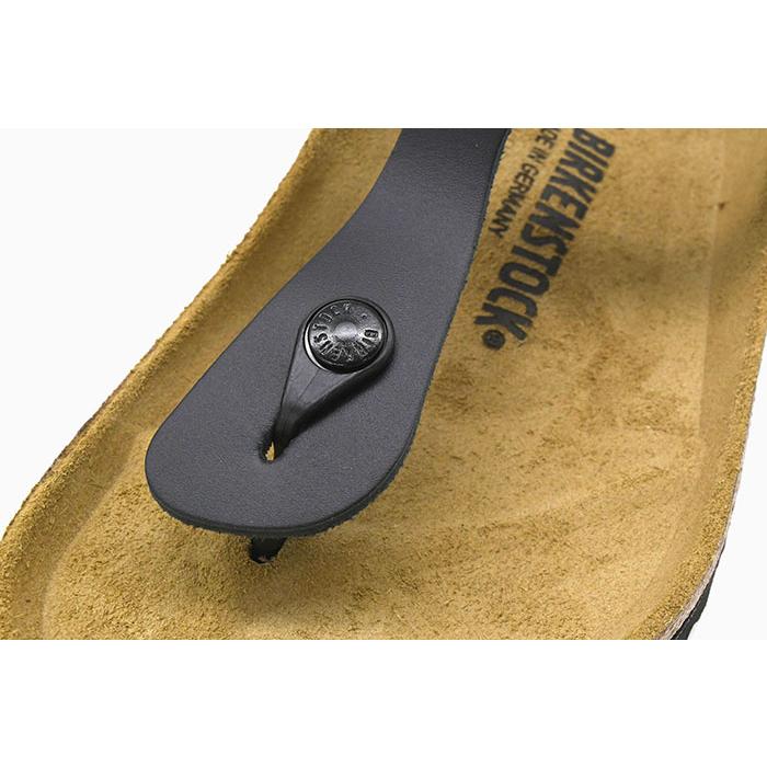 ビルケンシュトック サンダル BIRKENSTOCK メンズ 男性用 ギゼ ナチュラル レザー Black レギュラー ( GIZEH NATURAL LEATHER Regular 幅広 ノーマル 1029231 )の画像