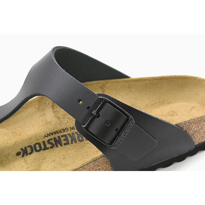ビルケンシュトック サンダル BIRKENSTOCK メンズ 男性用 ギゼ ナチュラル レザー Black レギュラー ( GIZEH NATURAL LEATHER Regular 幅広 ノーマル 1029231 )の画像