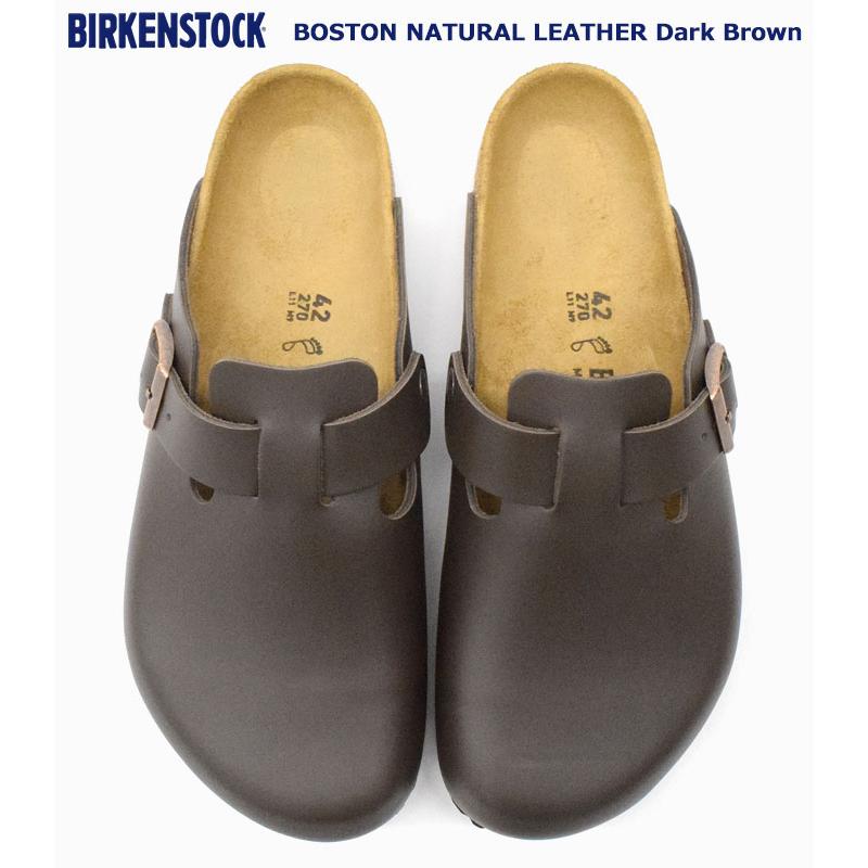 ビルケンシュトック サンダル BIRKENSTOCK メンズ 男性用 ボストン ナチュラル レザー Dark Brown ( BOSTON NATURAL LEATHER クロッグ サボ 本革 幅広 60101 )｜icefield｜02