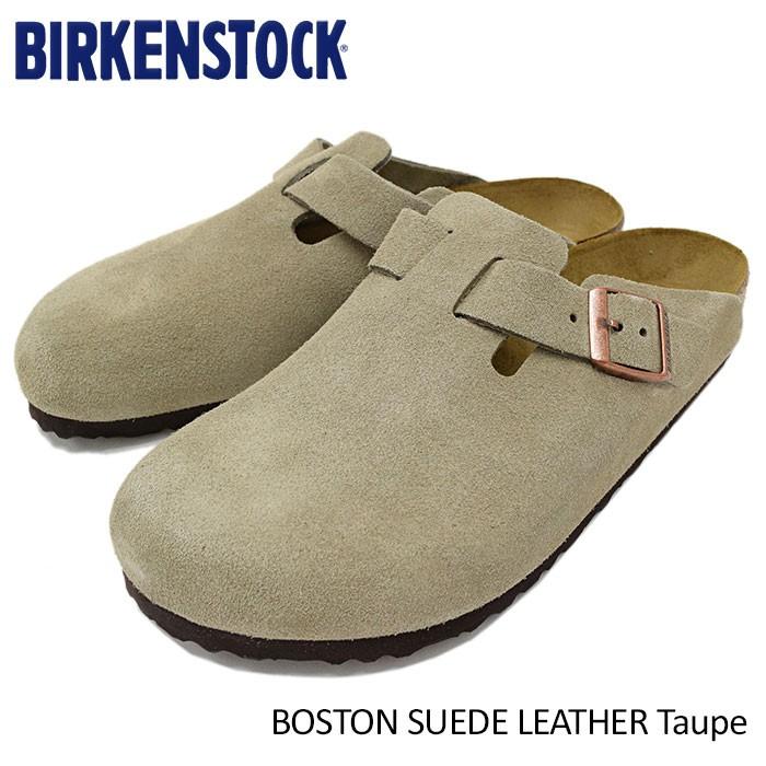 birkenstock boston suede leather taupe
