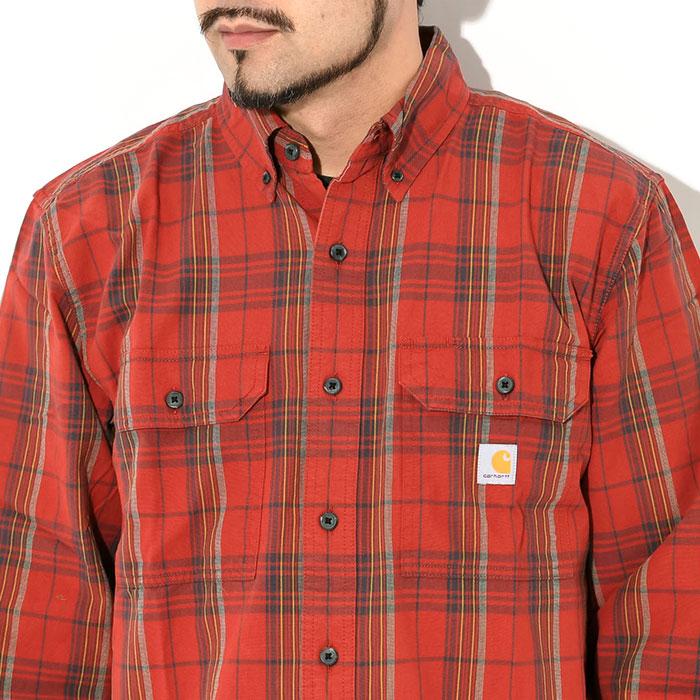 カーハート シャツ 長袖 Carhartt メンズ ルーズ フィット ミッドウェイト シャンブレー プレイド ( Loose Fit Chambray Plaid L/S Shirt 105946  TW4447-M )｜icefield｜06