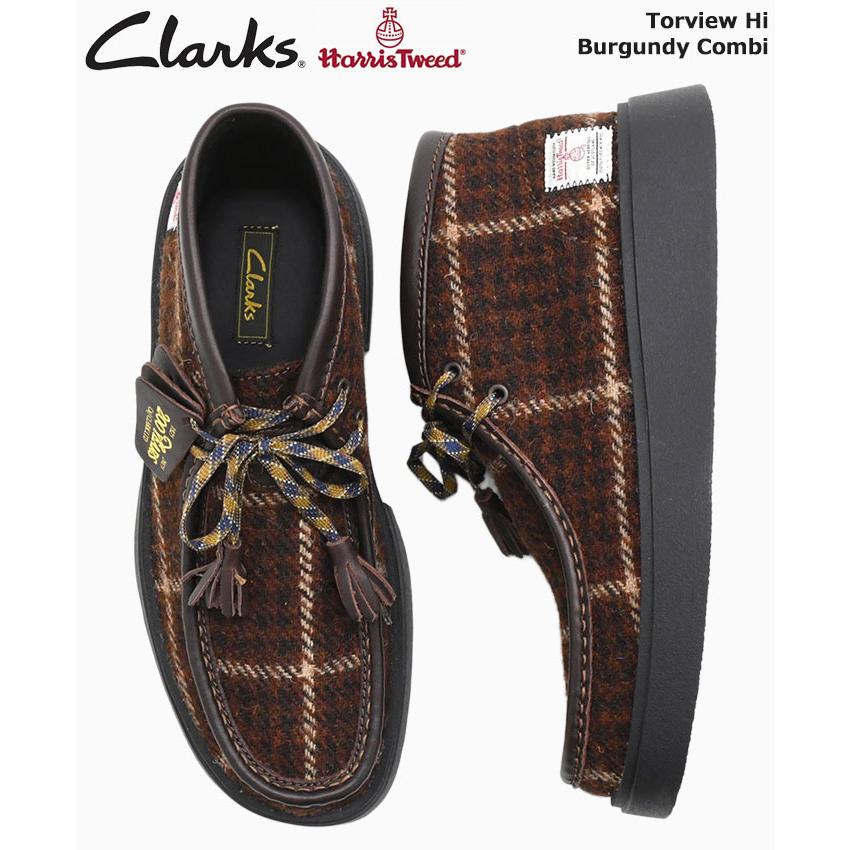 限定！Clarks originals × Harris Tweed ブーツ Clarks（クラークス） ブーツ メンズ 男性用 トービュー ハイ Burgundy