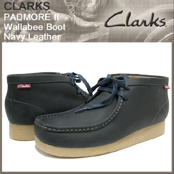 Clarks（クラークス） パドモア 2 ワラビー ブーツ ネイビーレザー