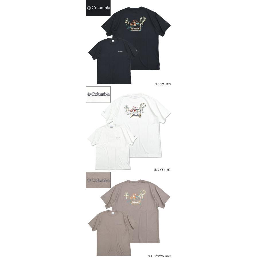 BLACK &Whiteグレー 半袖 スポーツウェア Mサイズ Columbia（コロンビア） Tシャツ 半袖 メンズ レイク アローヘッド