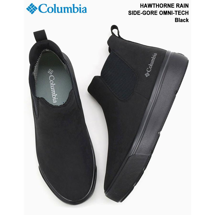 コロンビア スニーカー Columbia メンズ 男性用 ホーソンレイン サイドゴア オムニテック Black ( HAWTHORNE RAIN SIDE-GORE OMNI-TECH Black 防水 YU5220-010 )｜icefield｜02