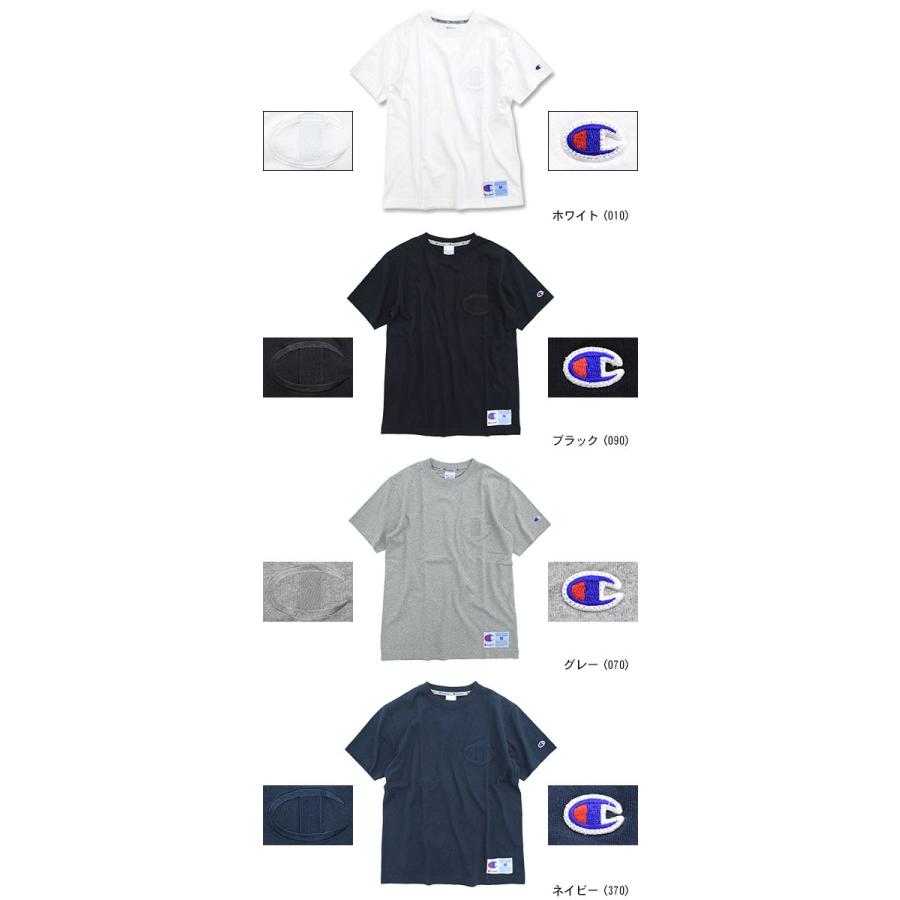 チャンピオン Tシャツ 半袖 Champion メンズ C3-M358(C3-M358 S/S Tee ACTION 日本企画 無地 ワンポイント Cロゴ カットソー トップス)｜icefield｜02