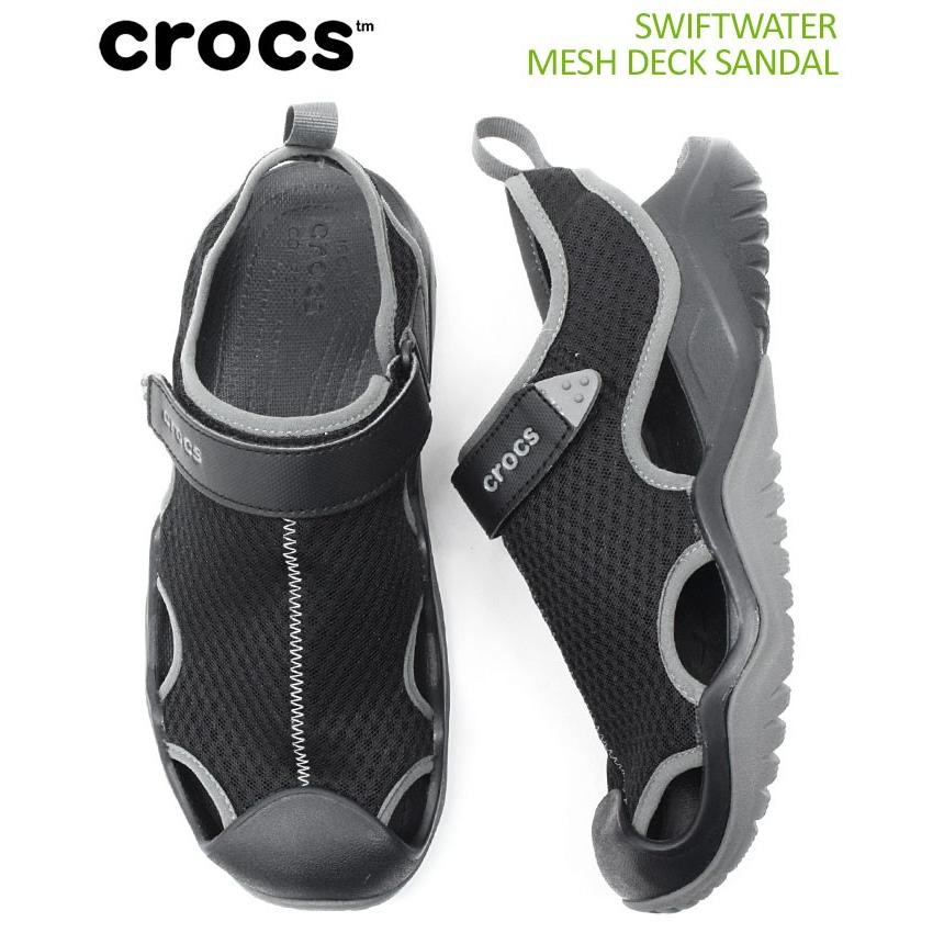 クロックス サンダル crocs メンズ 男性用 スウィフトウォーター メッシュ デック (SWIFTWATER MESH DECK SANDAL 靴 シューズ SHOES 205289)｜icefield｜02