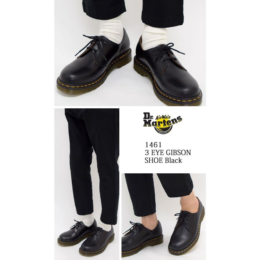 ドクターマーチン ブーツ Dr.Martens 3ホール レディース & メンズ 1461 3アイ ギブソン シューズ ブラック(3 EYE GIBSON SHOE R11838002)｜icefield｜02