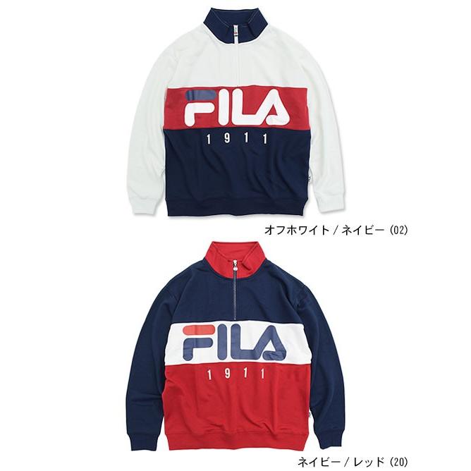 FILA（フィラ） トレーナー メンズ カラー ブロック ハーフ ジップ 