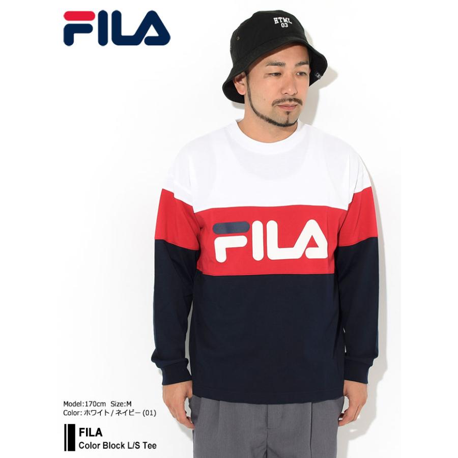 フィラ Tシャツ 長袖 Fila メンズ カラー ブロック Fila Color Block L S Tee ビッグシルエット オーバーサイズ ロンt カットソー Fm5408 Ice Field 通販 Paypayモール