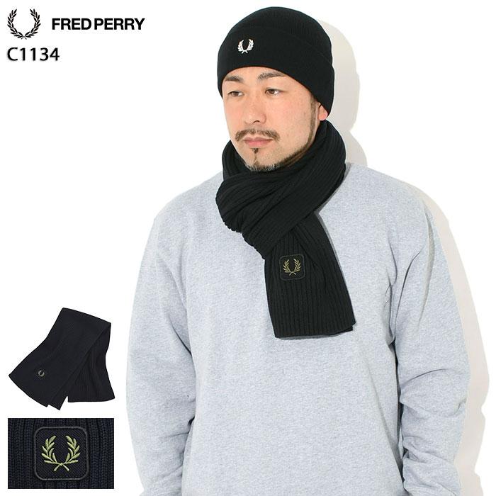 FRED PERRY（フレッドペリー） マフラー メンズ コットン リブド