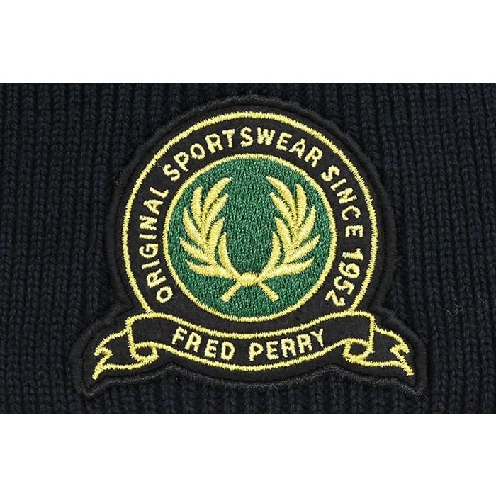 FRED PERRY（フレッドペリー） ニット帽 テニス バッジ ケーブル