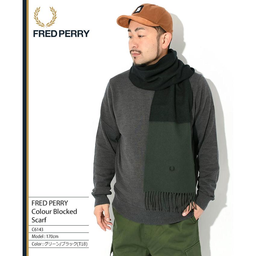 FRED PERRY（フレッドペリー） マフラー メンズ カラー ブロックド