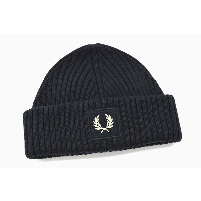 FRED PERRY（フレッドペリー） ニット帽 パッチ ブランド チャンキー