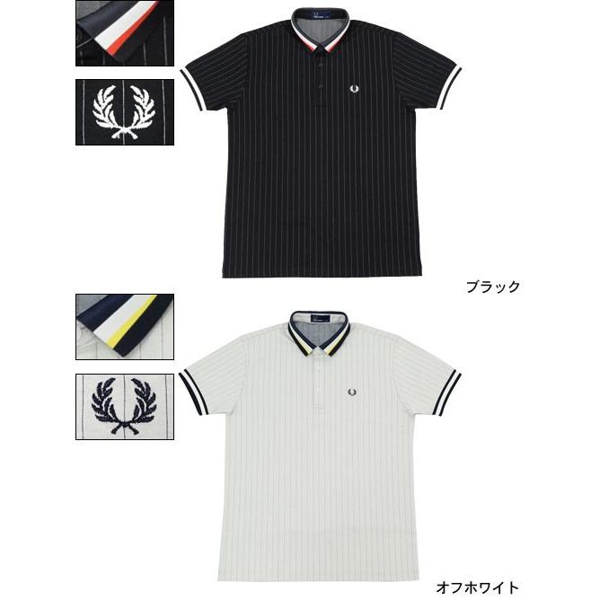 フレッドペリー FRED PERRY ポロシャツ 半袖 メンズ ピンストライプド ルーディーズ(F1572 Pinstriped S/S Polo Shirt Rudies JAPAN LIMITED)｜icefield｜02