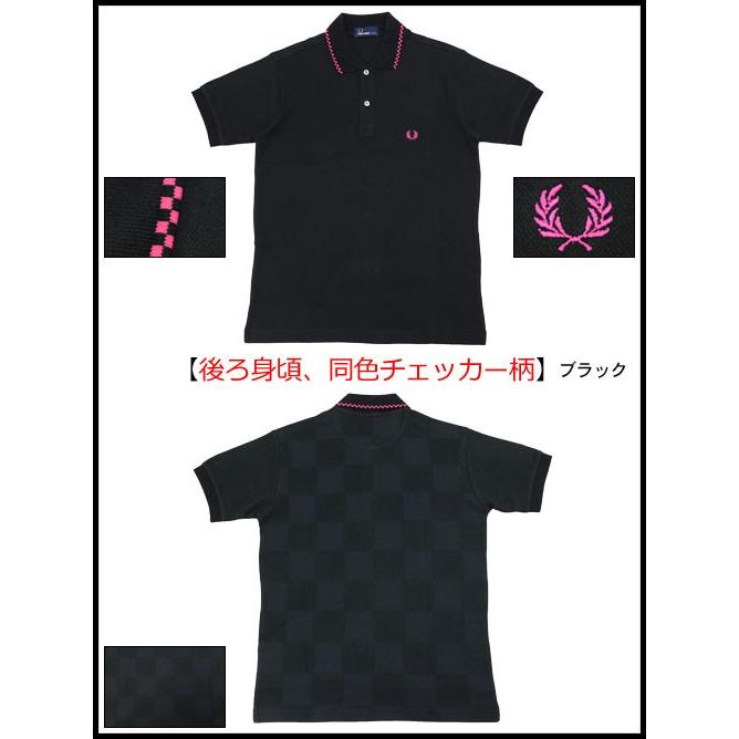 フレッドペリー FRED PERRY ポロシャツ 半袖 メンズ チェッカーボード ジャガード ピケ 日本企画(F1576 Checkerboard Jacquard Pique Polo)｜icefield｜02