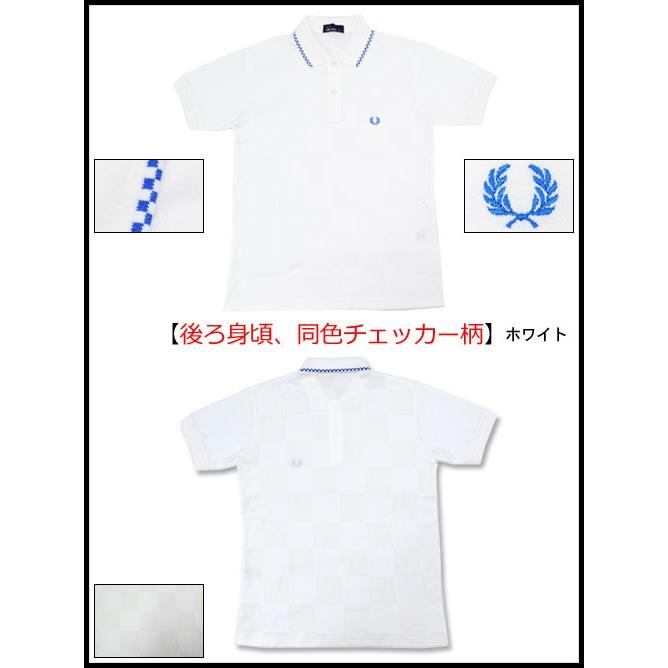 フレッドペリー FRED PERRY ポロシャツ 半袖 メンズ チェッカーボード ジャガード ピケ 日本企画(F1576 Checkerboard Jacquard Pique Polo)｜icefield｜03