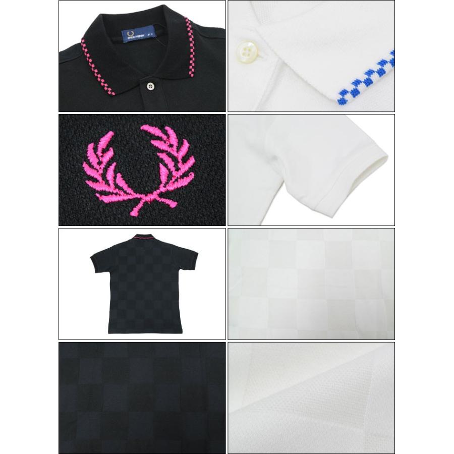 フレッドペリー FRED PERRY ポロシャツ 半袖 メンズ チェッカーボード ジャガード ピケ 日本企画(F1576 Checkerboard Jacquard Pique Polo)｜icefield｜04