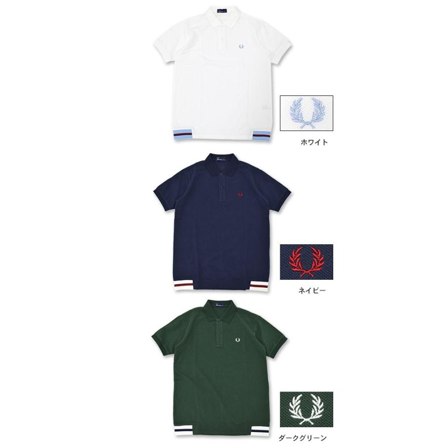 FRED PERRY（フレッドペリー） ポロシャツ 半袖 メンズ ヘム リブ ピケ