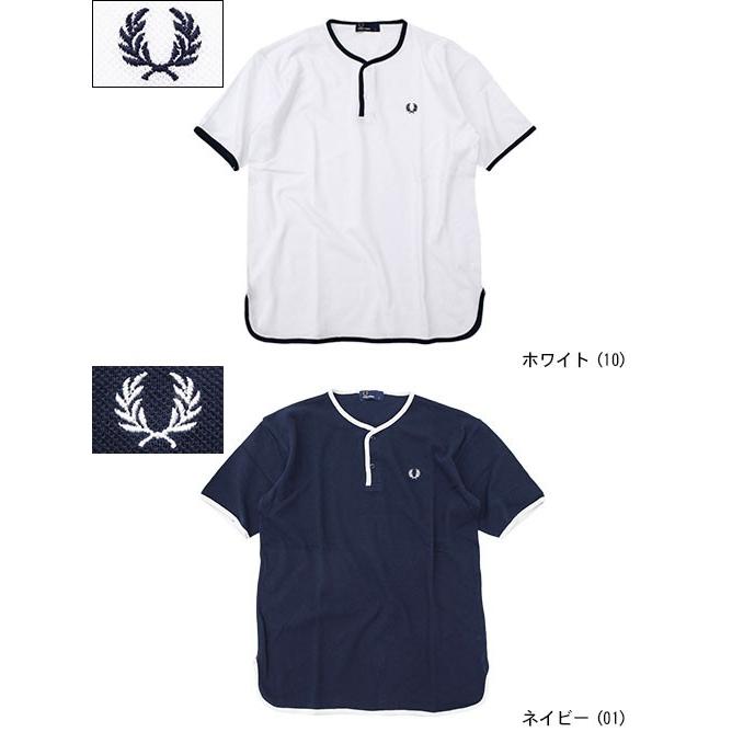 フレッドペリー FRED PERRY Tシャツ 半袖 メンズ ピケ ヘンリーネック 日本企画(F1673 Pique Henley Neck S/S Tee JAPAN LIMITED)｜icefield｜02