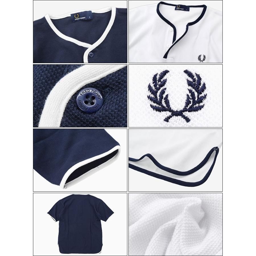 フレッドペリー FRED PERRY Tシャツ 半袖 メンズ ピケ ヘンリーネック 日本企画(F1673 Pique Henley Neck S/S Tee JAPAN LIMITED)｜icefield｜03