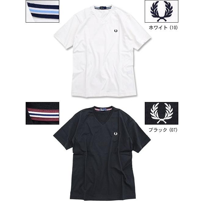 フレッドペリー FRED PERRY Tシャツ 半袖 メンズ ローレル Vネック 日本企画(F1717 Laurel V-Neck S/S Tee JAPAN LIMITED トップス)｜icefield｜02