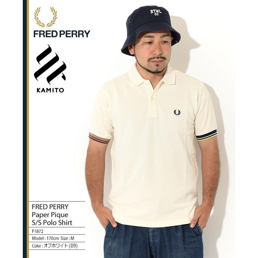 フレッドペリー ポロシャツ 半袖 FRED PERRY メンズ ペーパー ピケ ( F1872 Paper Pique Polo Shirt 鹿の子 日本製 ポロ トップス )｜icefield｜02