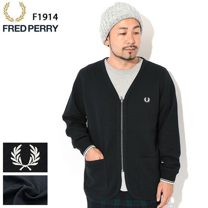 フレッドペリー カーディガン FRED PERRY メンズ ジップ スルー Vネック 日本企画 ( F1914 Zip Through V