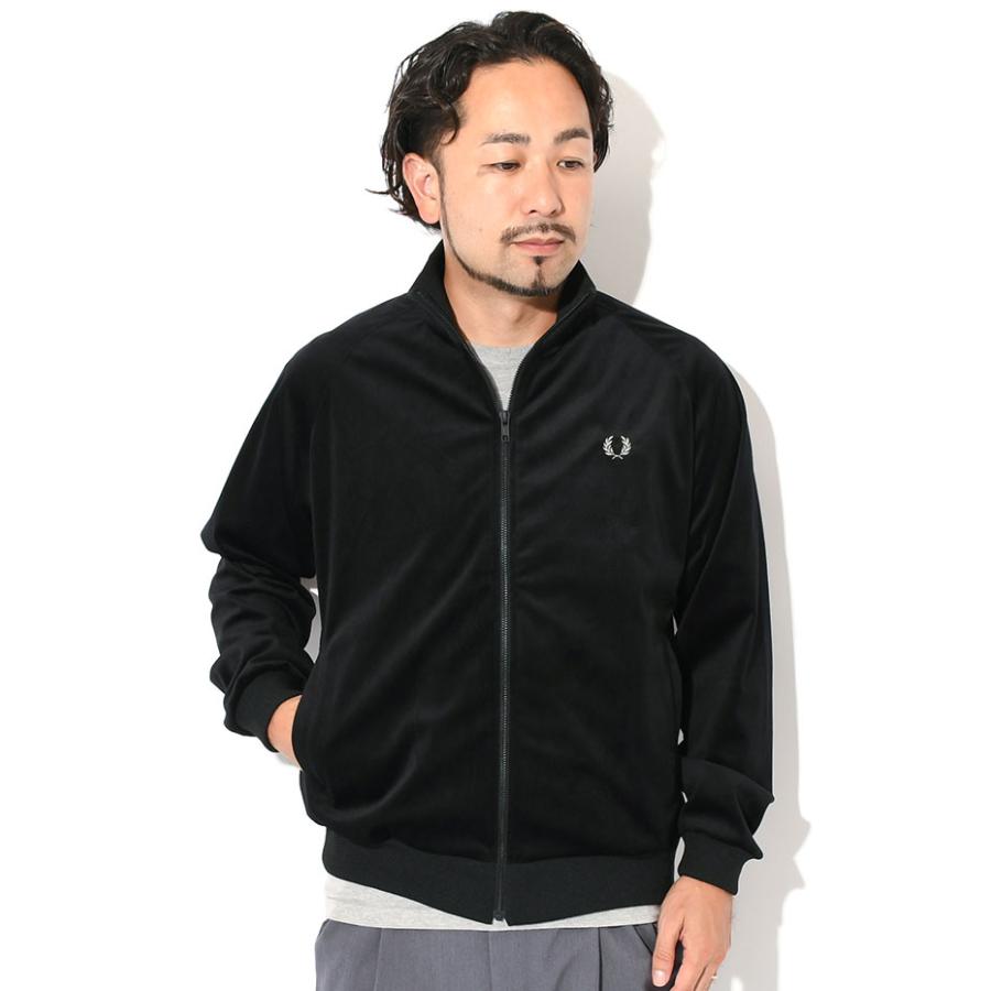 FRED PERRY／フレッドペリー ベロア トラックジャケット M ブラック FRED PERRY フレッドペリー トラックジャケット ベロア M ブラック