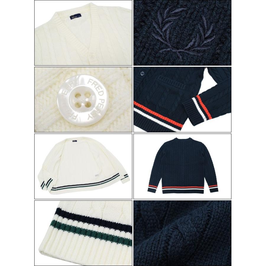 フレッドペリー FRED PERRY カーディガン メンズ ケーブル ニット 日本企画(F3149 Cable Knitted Cardigan JAPAN LIMITED トップス)｜icefield｜03