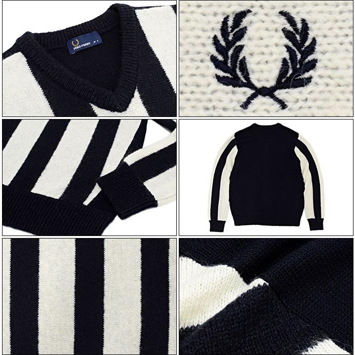 フレッドペリー Vネックセーター FRED PERRY フレッドペリー セーター メンズ ストライプド