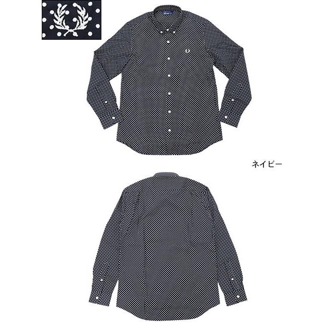 フレッドペリー FRED PERRY シャツ 長袖 メンズ ポルカ ドット プリント 日本企画(F4359 Polka Dot Print L/S Shirt JAPAN LIMITED)｜icefield｜02