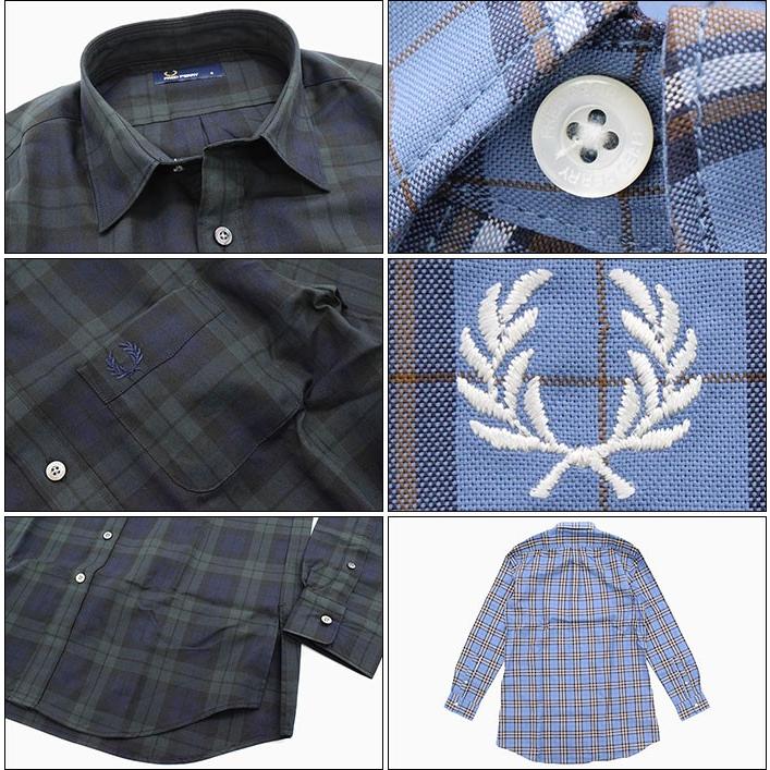 FRED PERRY フレッドペリー シャツ 長袖 メンズ ロング タータン