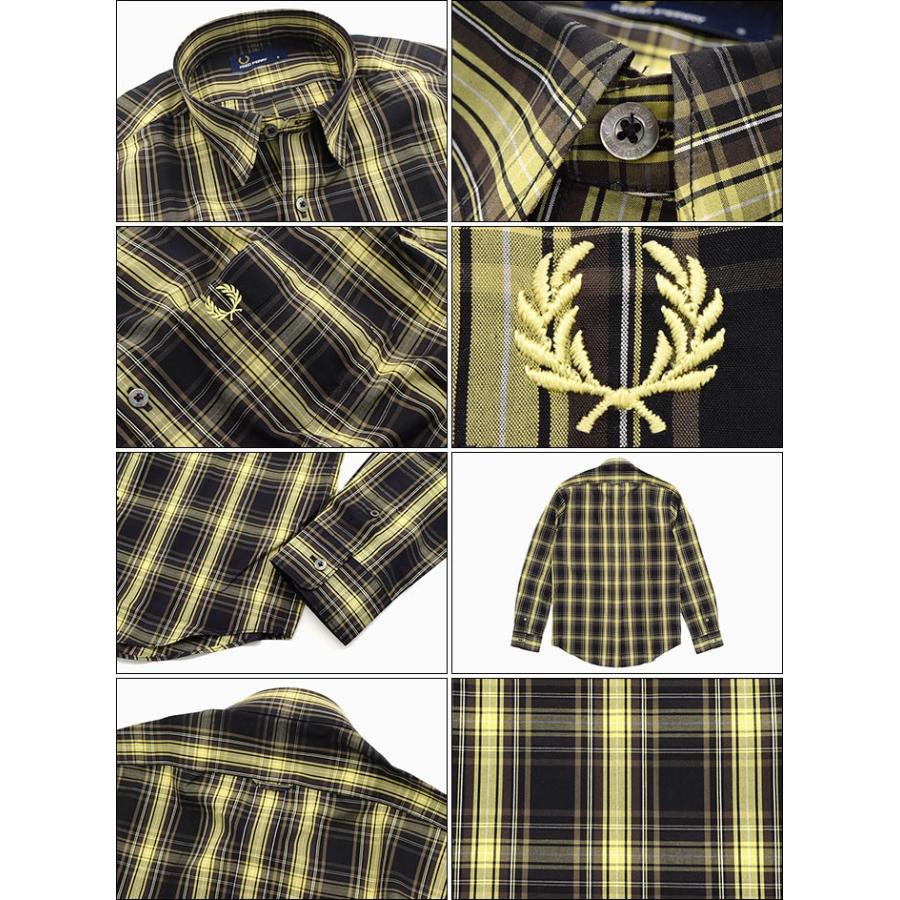 新品 FRED PERRY チェック柄 長袖シャツ L FRED PERRY フレッドペリー シャツ 長袖 メンズ チェック 日本