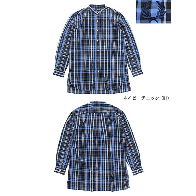 FRED PERRY フレッドペリー シャツ 長袖 メンズ バンド カラー
