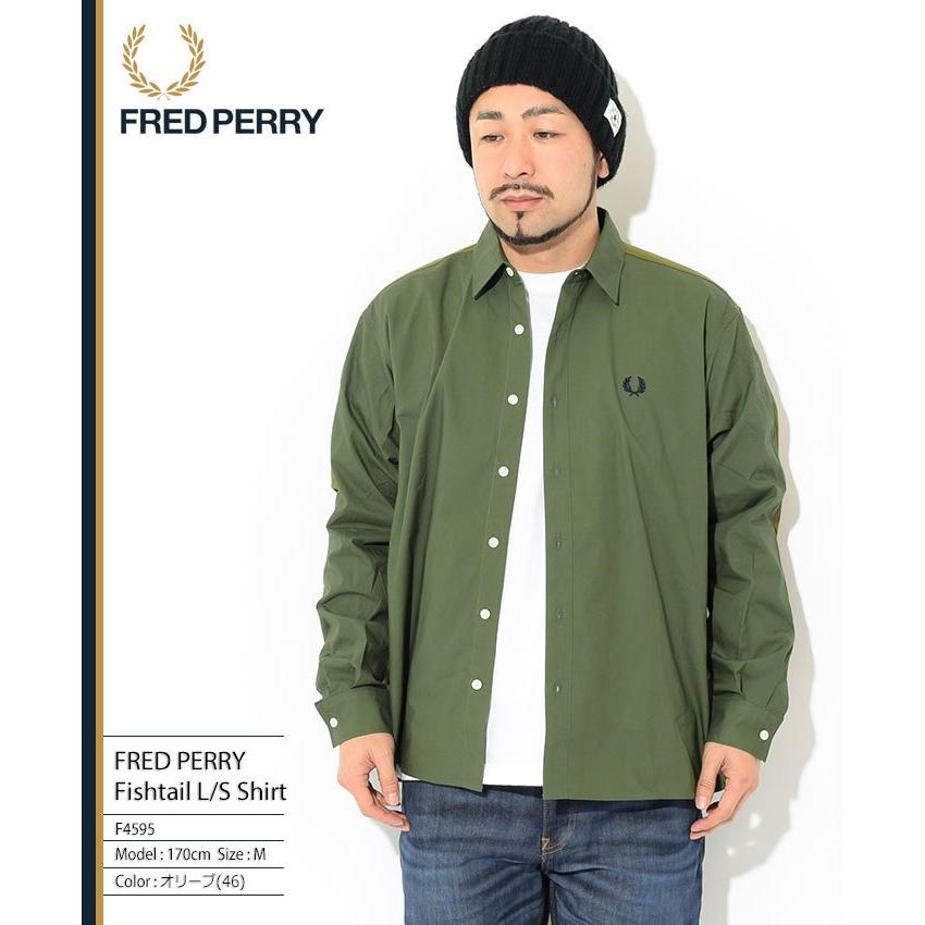 フレッドペリー シャツ 長袖 FRED PERRY メンズ フィッシュテイル 日本企画 ( F4595 Fishtail L/S Shirt JAPAN LIMITED ビッグシルエット )｜icefield｜03