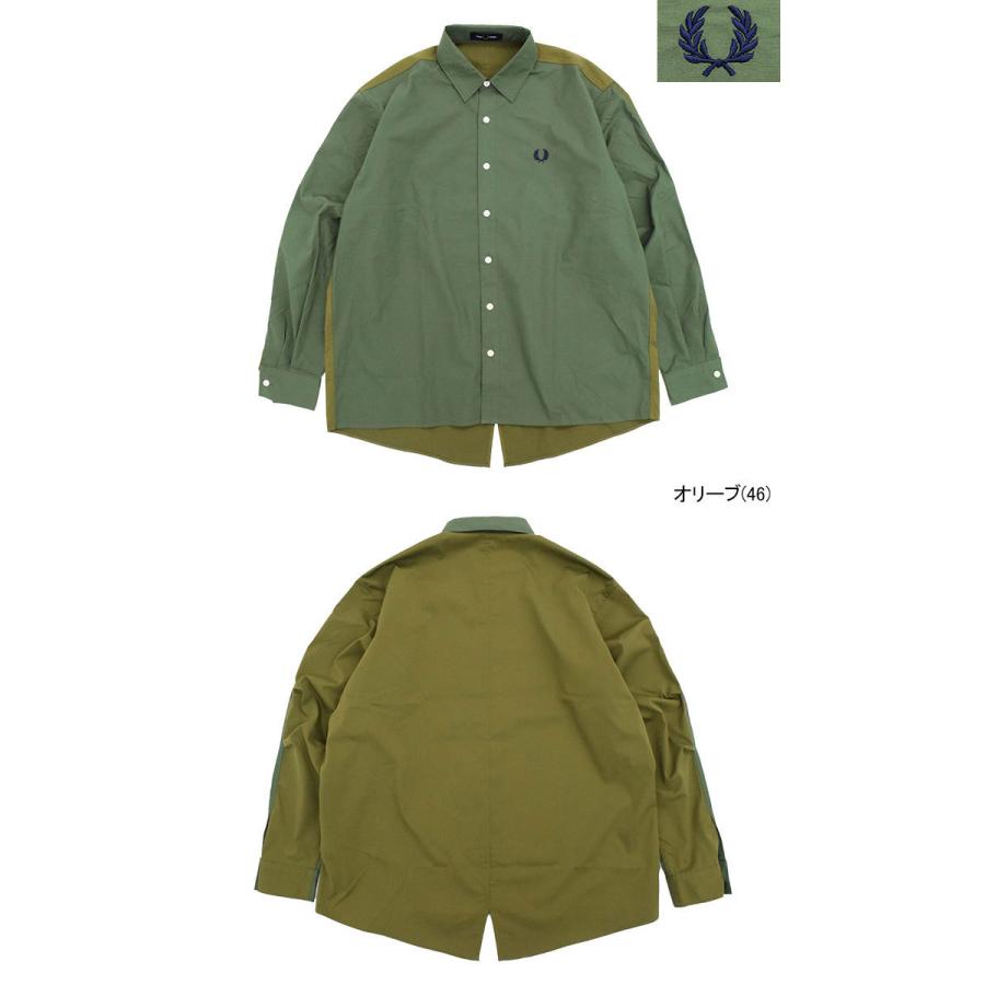 フレッドペリー シャツ 長袖 FRED PERRY メンズ フィッシュテイル 日本企画 ( F4595 Fishtail L/S Shirt JAPAN LIMITED ビッグシルエット )｜icefield｜07