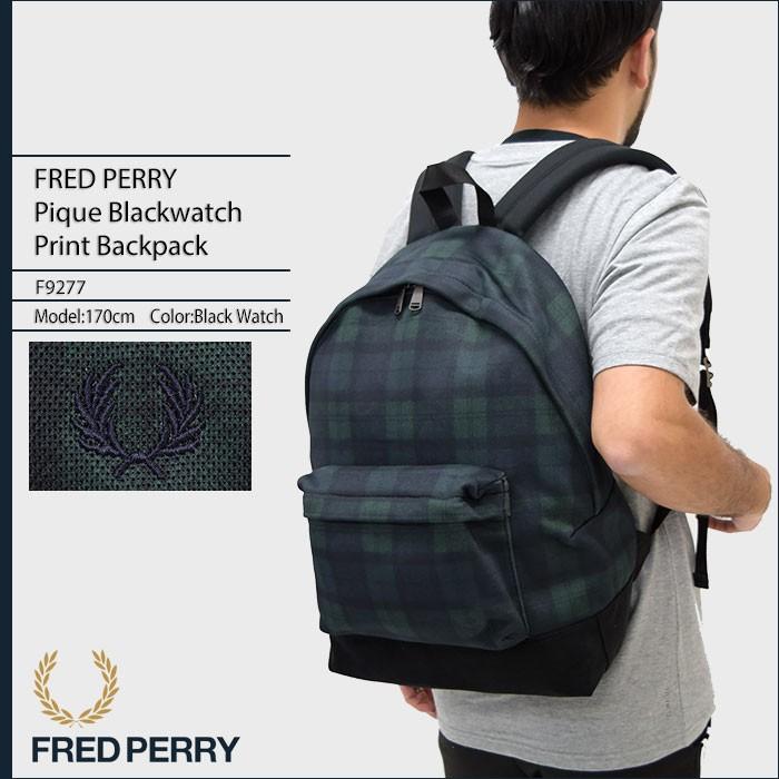 フレッドペリー FRED PERRY リュック ピケ ブラックウォッチ プリント バックパック 日本企画(F9277 Pique Blackwatch Print Backpack)｜icefield