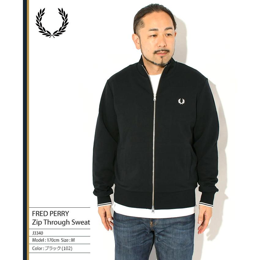 フレッドペリー ジップスルースウェットシャツ Mサイズ FRED PERRY（フレッドペリー） トレーナー メンズ ジップ スルー